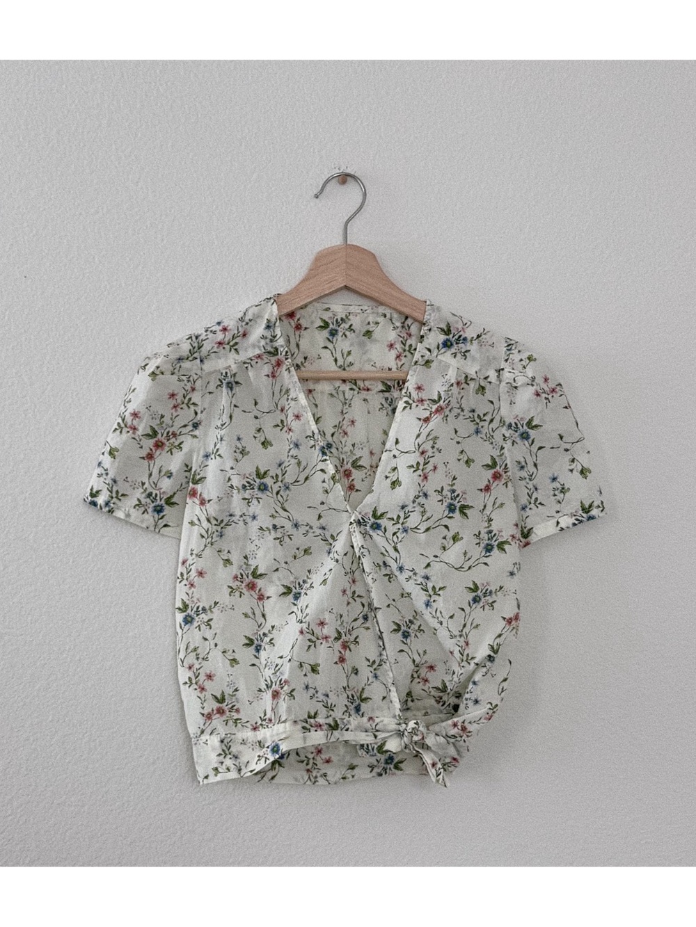 olivaceous floral top
